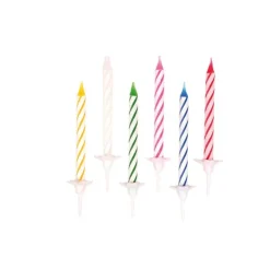 amscan® - 24 Geburtstagskerzen, farbig sortiert | Teddy Toys Kinderwelt