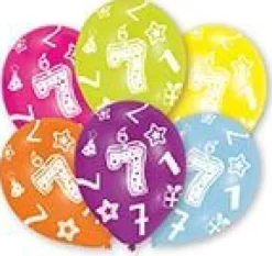 amscan® - 6 Latexballons rundum bedruckt 7, farblich sortiert 27,5 cm | Teddy Toys Kinderwelt