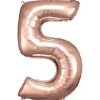amscan® - Folienballon Große Zahl 5 Rosé Gold, 58 x 86 cm | Teddy Toys Kinderwelt