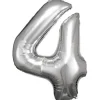 amscan® - Folienballon Große Zahl 4 Silber, 66 x 88 cm | Teddy Toys Kinderwelt