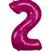 amscan® - Folienballon Große Zahl 2 Pink, 50 x 88 cm | Teddy Toys Kinderwelt