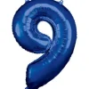 amscan® - Folienballon Große Zahl 9 Blau, 63 x 86 cm | Teddy Toys Kinderwelt