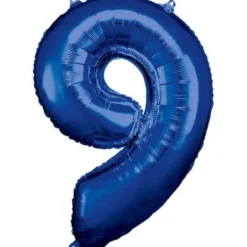 amscan® - Folienballon Große Zahl 9 Blau, 63 x 86 cm | Teddy Toys Kinderwelt