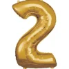 amscan® - Folienballon Große Zahl 2 Gold, 50 cm x 88 cm | Teddy Toys Kinderwelt