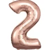 amscan® - Folienballon Große Zahl 2 Rosé Gold, 50 x 88 cm | Teddy Toys Kinderwelt