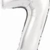amscan® - Folienballon Mini Zahl 7 Silber, 35 cm | Teddy Toys Kinderwelt