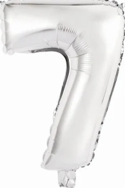 amscan® - Folienballon Mini Zahl 7 Silber, 35 cm | Teddy Toys Kinderwelt