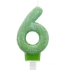 amscan® - Zahlenkerze 6 Glitzer, Höhe 7,6 cm | Teddy Toys Kinderwelt
