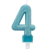 amscan® - Zahlenkerze 4 Glitzer, Höhe 7,6 cm | Teddy Toys Kinderwelt
