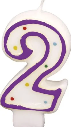 amscan® - Zahlenkerze 2, Höhe 7,3 cm | Teddy Toys Kinderwelt