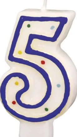 amscan® - Zahlenkerze 5, Höhe 7,3 cm | Teddy Toys Kinderwelt