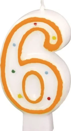 amscan® - Zahlenkerze 6, Höhe 7,3 cm | Teddy Toys Kinderwelt