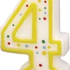 amscan® - Zahlenkerze 4, Höhe 7,3 cm | Teddy Toys Kinderwelt