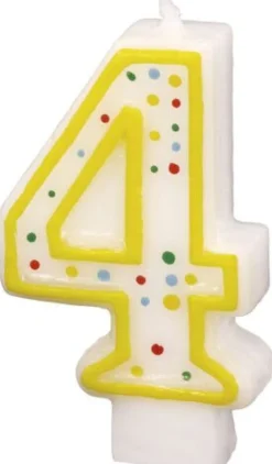 amscan® - Zahlenkerze 4, Höhe 7,3 cm | Teddy Toys Kinderwelt