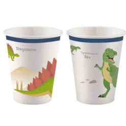 amscan® Happy Dinosaur - 8 Becher Papier, 250 ml | Teddy Toys Kinderwelt