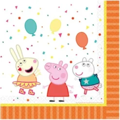 amscan® Peppa Pig - 16 Servietten, 33 cm x 33 cm | Teddy Toys Kinderwelt