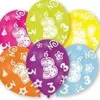 amscan® Zahl 3 Globaldruck - 6 Latexballons, Ø 27,5 cm | Teddy Toys Kinderwelt