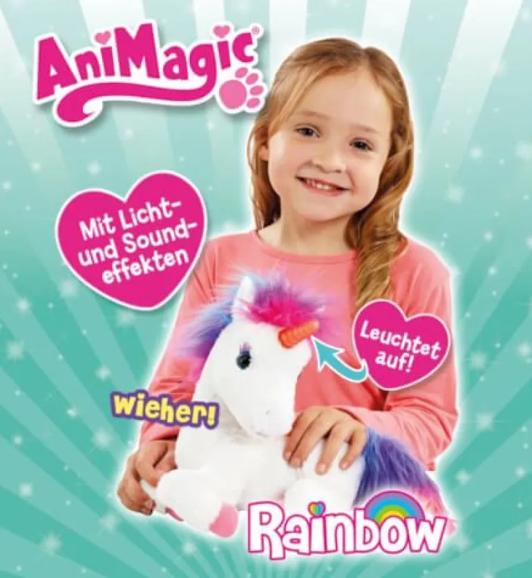 Animagic Einhorn Rainbow aus Plüsch, ca. 24 cm groß | Teddy Toys Kinderwelt