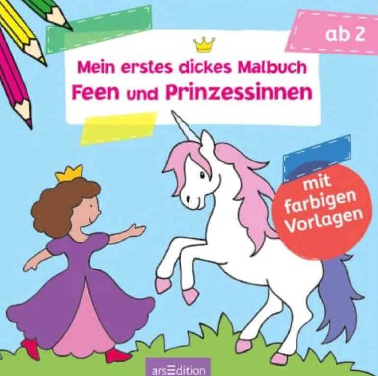 ars Edition - Mein erstes dickes Malbuch Feen und Prinzessinnen | Teddy Toys Kinderwelt