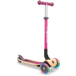 Authentic Globber - Primo Foldalble Holzdeck mit Leuchtrollen, pink | Teddy Toys Kinderwelt