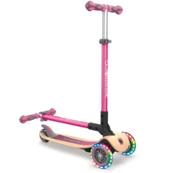 Authentic Globber - Primo Foldalble Holzdeck mit Leuchtrollen, pink | Teddy Toys Kinderwelt