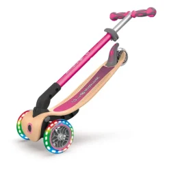 Authentic Globber - Primo Foldalble Holzdeck mit Leuchtrollen, pink | Teddy Toys Kinderwelt