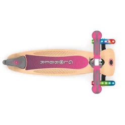 Authentic Globber - Primo Foldalble Holzdeck mit Leuchtrollen, pink | Teddy Toys Kinderwelt