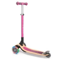 Authentic Globber - Primo Foldalble Holzdeck mit Leuchtrollen, pink | Teddy Toys Kinderwelt