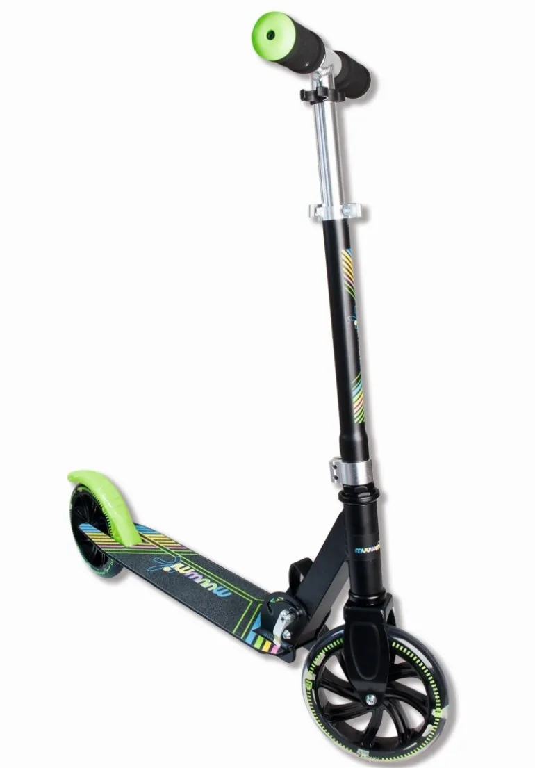 Authentic Muuwmi - Alu Scooter 180 mm, Neon mit Leuchtrollen | Teddy Toys Kinderwelt