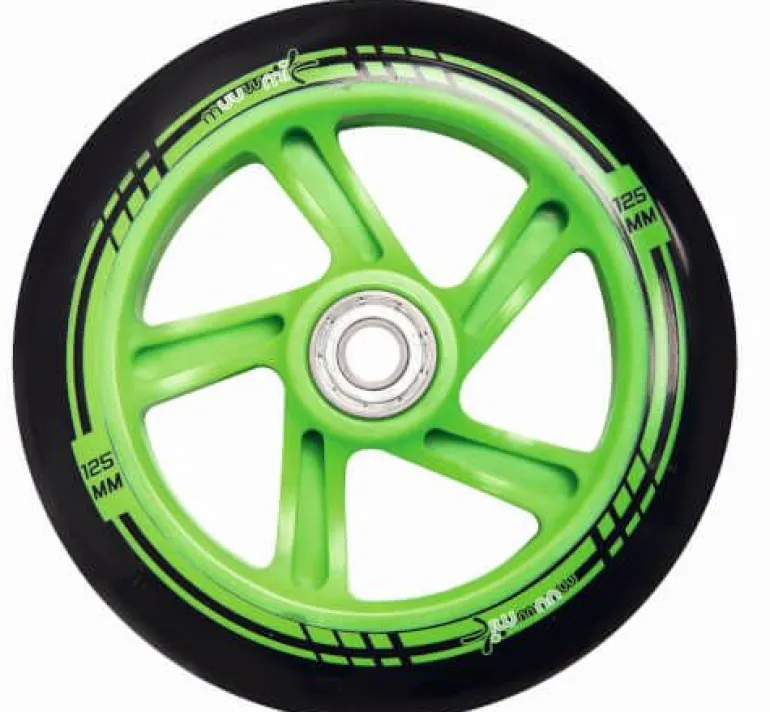 Authentic Muuwmi - Alu Scooter 125 mm, schwarz/grün | Teddy Toys Kinderwelt