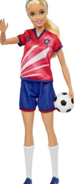 Barbie Fußballspielerin-Puppe, blond, Trikot mit der Nummer 9, Fu | Teddy Toys Kinderwelt