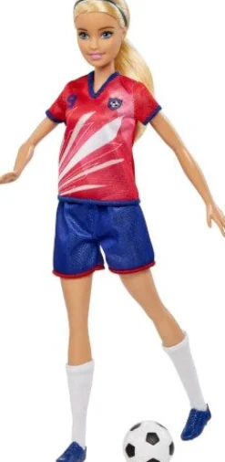 Barbie Fußballspielerin-Puppe, blond, Trikot mit der Nummer 9, Fu | Teddy Toys Kinderwelt