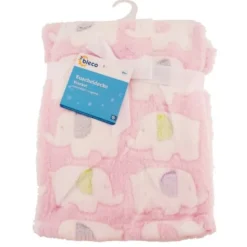Bieco Kuscheldecke ''Elefant'', Polyester, ca. 75x90 cm, rosa | Teddy Toys Kinderwelt