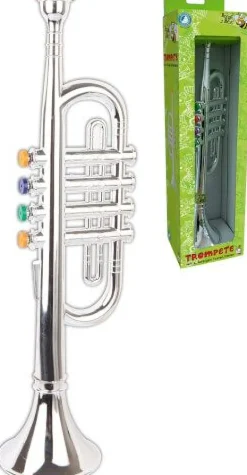Boogie Bee Trompete silber, 4 Tasten, Länge ca. 38 cm, Kinderinst | Teddy Toys Kinderwelt