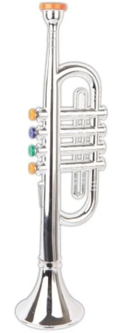 Boogie Bee Trompete silber, 4 Tasten, Länge ca. 38 cm, Kinderinst | Teddy Toys Kinderwelt