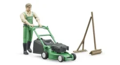 Bruder 62103 bworld Gärtner mit Rasenmäher und Gartengeräten | Teddy Toys Kinderwelt