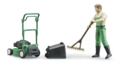 Bruder 62103 bworld Gärtner mit Rasenmäher und Gartengeräten | Teddy Toys Kinderwelt