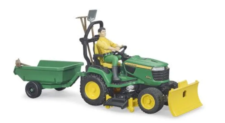 Bruder 62104 bworld John Deere Aufsitzrasenmäher m. Anhäng. u Gär | Teddy Toys Kinderwelt