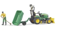 Bruder 62104 bworld John Deere Aufsitzrasenmäher m. Anhäng. u Gär | Teddy Toys Kinderwelt