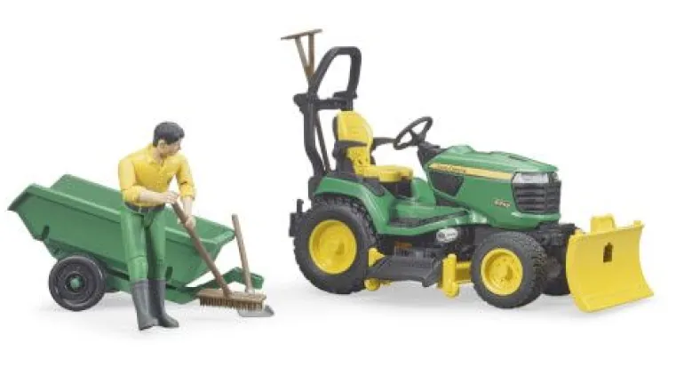 Bruder 62104 bworld John Deere Aufsitzrasenmäher m. Anhäng. u Gär | Teddy Toys Kinderwelt