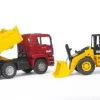 Bruder - MAN TGA Kipplastwagen mit Gelenkradlader FR130 | Bruder | Marken | Teddy Toys Kinderwelt