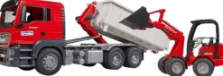 Bruder 03767 MAN TGS LKW mit Abrollcontainer und Schäffer Hoflade | Teddy Toys Kinderwelt