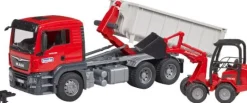 Bruder 03767 MAN TGS LKW mit Abrollcontainer und Schäffer Hoflade | Teddy Toys Kinderwelt