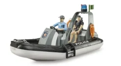 Bruder bworld - Polizei Schlauchboot, Rundumleuchte, 2 Figuren und Zubehör | Teddy Toys Kinderwelt