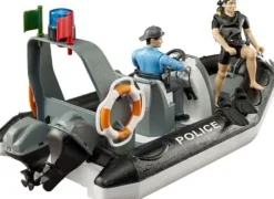 Bruder bworld - Polizei Schlauchboot, Rundumleuchte, 2 Figuren und Zubehör | Teddy Toys Kinderwelt
