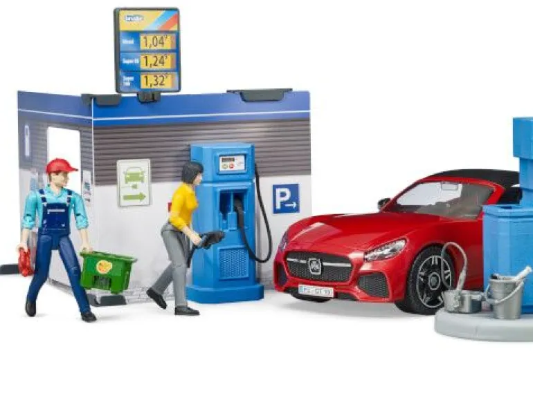 Bruder bworld - Tankstelle mit Waschplatz | Teddy Toys Kinderwelt