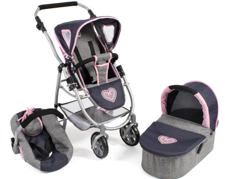 Chic 2000 - Kombi-Puppenwagen 3 in 1 Emotion, blau-grau | Teddy Toys Kinderwelt