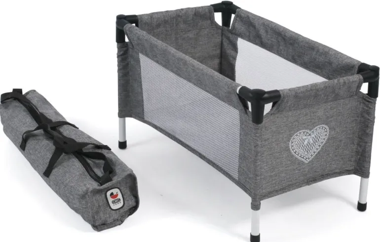 Chic 2000 - Puppen-Reisebett grau Herz | Puppenmöbel | Puppen & Zubehör | Spielzeug | Teddy Toys Kinderwelt