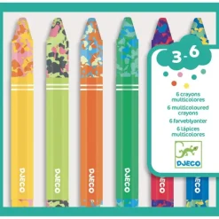 DJECO Farben - 6 mehrfarbige Kreiden | Teddy Toys Kinderwelt