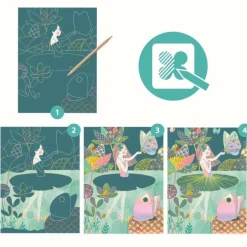 DJECO Kratzbilder - Der Teich | Teddy Toys Kinderwelt